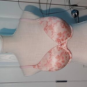 Victoria's Secret Rose Floral Bra 38D Pink